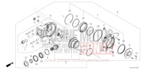 ENGRENAGE MENE DE SORTIE GL1800DAT de 2026